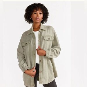 Stoosh Long Sleeve Washed Fleece Shacket